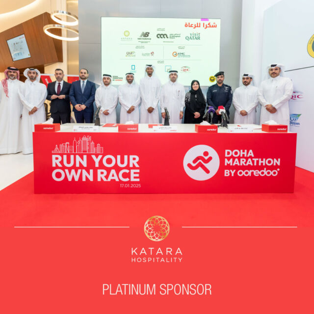 Katara Hospitality is proud to be a Platinum sponsor for the Ooredoo Doha Marathon 2025, the largest social sports event in Qatar demonstrating our ongoing support towards promoting social interaction and a healthy lifestyle. Run your own race and be part of the marathon! 
تفتخر كتارا للضيافة بكونها الراعي البلاتيني لسباق ماراثون أوريدو الدوحة 2025، أكبر حدث رياضي اجتماعي في قطر، مما يعكس التزامنا المستمر في تعزيز التفاعل الاجتماعي ونمط الحياة الصحي. اختر سباقك وكن جزًءا من الماراثون !